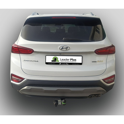 H230-A Лидер-плюс ТСУ для Hyundai Santa Fe TM дизель 2018-2021. Требуется подрезка бампера. Нагрузки: 1300/75 кг, масса фаркопа 17,4 кг (без электрики в комплекте)