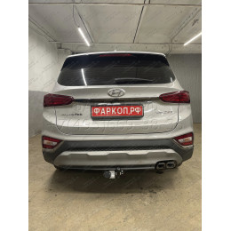 H230-A Лидер-плюс ТСУ для Hyundai Santa Fe TM дизель 2018-2021. Требуется подрезка бампера. Нагрузки: 1300/75 кг, масса фаркопа 17,4 кг (без электрики в комплекте)