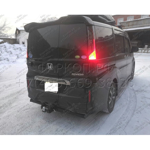 H.H10.E HALTY Фаркоп на Honda Stepwagon 2WD/4WD, в т.ч. Spada, в т.ч. Hybrid 2015-2022. Открытие двери только при снятом крюке без подрезки бампера. Тип шара: E. Нагрузки: 1300/75 кг, масса фаркопа 24,6 кг