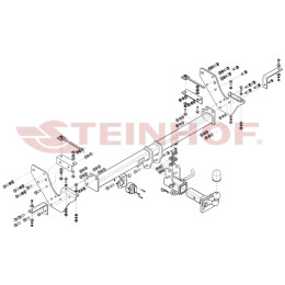 I-033 STEINHOF Фаркоп на Isuzu D-MAX бампер со ступенькой 2012-2021 без подрезки бампера. Тип шара: FE (шаровый узел под американский квадрат с фланцевым шар