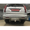 TCU00279 ТСС Фаркоп на Mitsubishi Pajero Sport 2021- с накладкой с надписью Pajero Sport без подрезки бампера. Тип шара: E (шаровый узел под американский квадрат). Нагрузки: 2500/120 кг