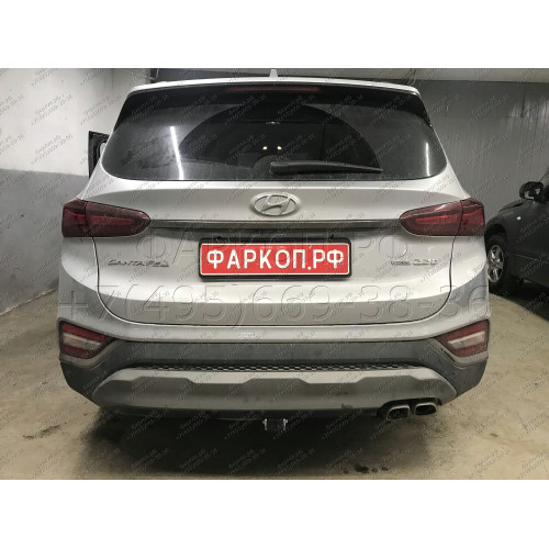 H091C GALIA Полностью оцинкованный фаркоп на Hyundai Santa Fe 2012-2018, 2018-2021, Kia Sorento 2012-2015, 2015-2020. Подрозетник убирается за бампер. Тип шара: C (горизонтальный съемный). Подрезка бампера. Нагрузки: 2600/120 кг, масса фаркопа 18,57 кг