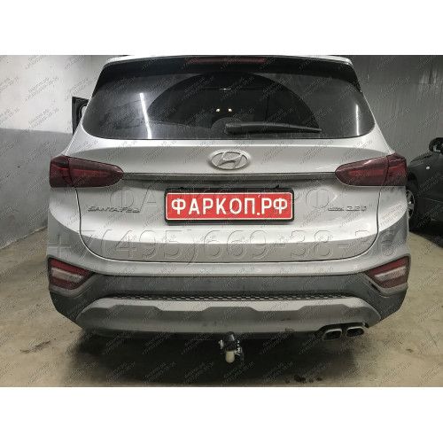H091C GALIA Полностью оцинкованный фаркоп на Hyundai Santa Fe 2012-2018, 2018-2021, Kia Sorento 2012-2015, 2015-2020. Подрозетник убирается за бампер. Тип шара: C (горизонтальный съемный). Подрезка бампера. Нагрузки: 2600/120 кг, масса фаркопа 18,57 кг