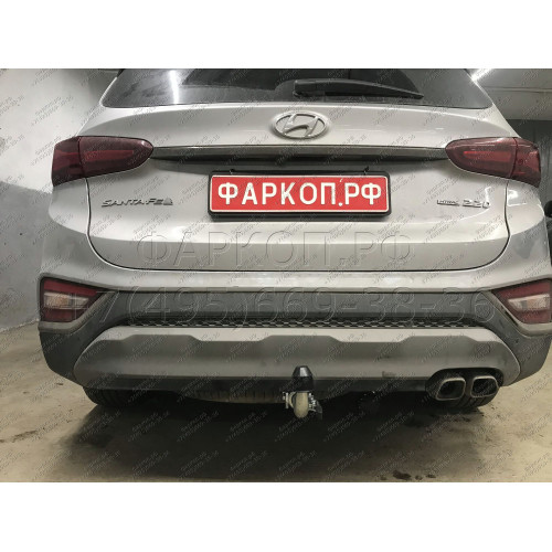 H091C GALIA Полностью оцинкованный фаркоп на Hyundai Santa Fe 2012-2018, 2018-2021, Kia Sorento 2012-2015, 2015-2020. Подрозетник убирается за бампер. Тип шара: C (горизонтальный съемный). Подрезка бампера. Нагрузки: 2600/120 кг, масса фаркопа 18,57 кг