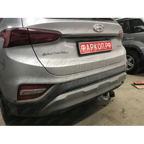 H091C GALIA Полностью оцинкованный фаркоп на Hyundai Santa Fe 2012-2018, 2018-2021, Kia Sorento 2012-2015, 2015-2020. Подрозетник убирается за бампер. Тип шара: C (горизонтальный съемный). Подрезка бампера. Нагрузки: 2600/120 кг, масса фаркопа 18,57 кг