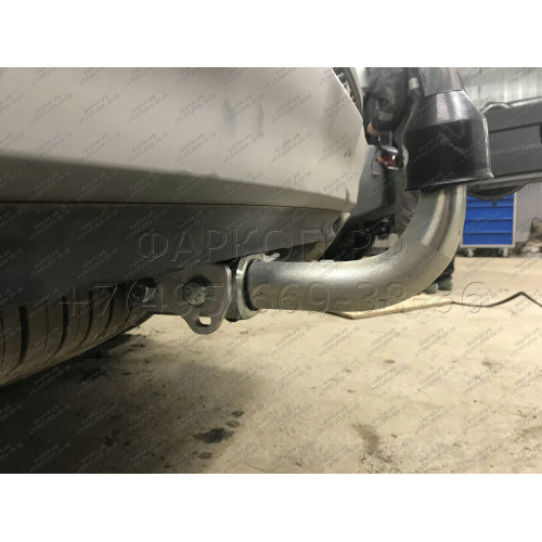 H091C GALIA Полностью оцинкованный фаркоп на Hyundai Santa Fe 2012-2018, 2018-2021, Kia Sorento 2012-2015, 2015-2020. Подрозетник убирается за бампер. Тип шара: C (горизонтальный съемный). Подрезка бампера. Нагрузки: 2600/120 кг, масса фаркопа 18,57 кг