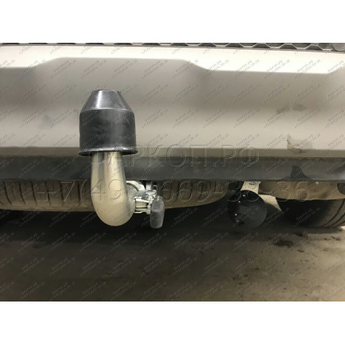 H091C GALIA Полностью оцинкованный фаркоп на Hyundai Santa Fe 2012-2018, 2018-2021, Kia Sorento 2012-2015, 2015-2020. Подрозетник убирается за бампер. Тип шара: C (горизонтальный съемный). Подрезка бампера. Нагрузки: 2600/120 кг, масса фаркопа 18,57 кг