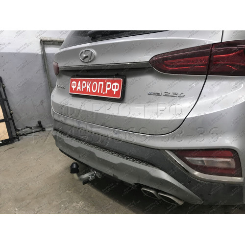 H091C GALIA Полностью оцинкованный фаркоп на Hyundai Santa Fe 2012-2018, 2018-2021, Kia Sorento 2012-2015, 2015-2020. Подрозетник убирается за бампер. Тип шара: C (горизонтальный съемный). Подрезка бампера. Нагрузки: 2600/120 кг, масса фаркопа 18,57 кг