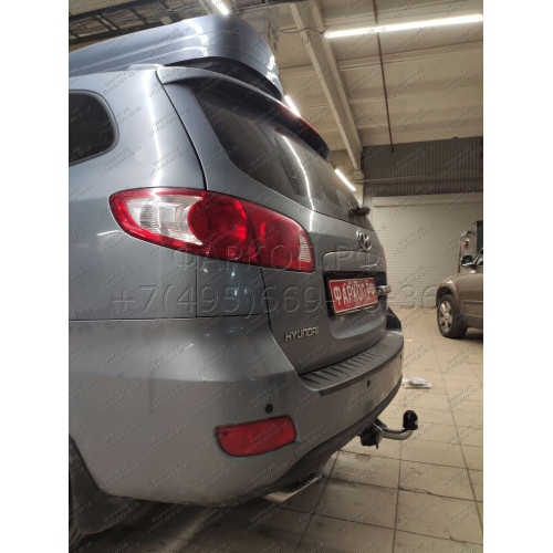 H069A GALIA Полностью оцинкованный фаркоп на Hyundai Santa Fe 2006-2012, Kia Sorento 2009-2012. Тип шара: A. Подрезка бампера. Нагрузки: 2500/100 кг, масса фаркопа 19,02 кг