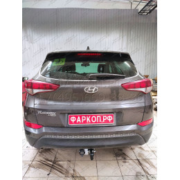 H226-A Лидер-плюс ТСУ для Hyundai Tucson дорестайл 2015-2018, Kia Sportage 4 дорестайл 2016-2018 без снятия и выреза бампера. Нагрузки: 1500/75 кг, масса фаркопа 16,1 кг (бе