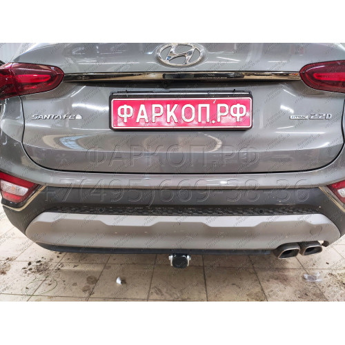 H091C GALIA Полностью оцинкованный фаркоп на Hyundai Santa Fe 2012-2018, 2018-2021, Kia Sorento 2012-2015, 2015-2020. Подрозетник убирается за бампер. Тип шара: C (горизонтальный съемный). Подрезка бампера. Нагрузки: 2600/120 кг, масса фаркопа 18,57 кг