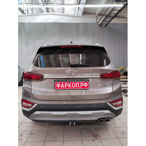 H091C GALIA Полностью оцинкованный фаркоп на Hyundai Santa Fe 2012-2018, 2018-2021, Kia Sorento 2012-2015, 2015-2020. Подрозетник убирается за бампер. Тип шара: C (горизонтальный съемный). Подрезка бампера. Нагрузки: 2600/120 кг, масса фаркопа 18,57 кг