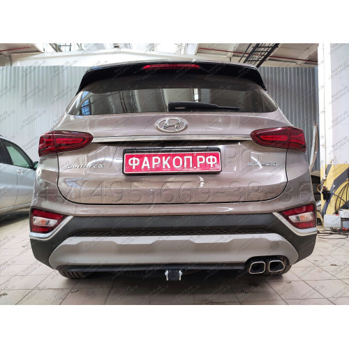 H091C GALIA Полностью оцинкованный фаркоп на Hyundai Santa Fe 2012-2018, 2018-2021, Kia Sorento 2012-2015, 2015-2020. Подрозетник убирается за бампер. Тип шара: C (горизонтальный съемный). Подрезка бампера. Нагрузки: 2600/120 кг, масса фаркопа 18,57 кг