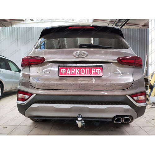 H091C GALIA Полностью оцинкованный фаркоп на Hyundai Santa Fe 2012-2018, 2018-2021, Kia Sorento 2012-2015, 2015-2020. Подрозетник убирается за бампер. Тип шара: C (горизонтальный съемный). Подрезка бампера. Нагрузки: 2600/120 кг, масса фаркопа 18,57 кг