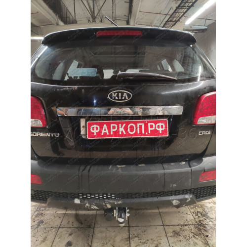 H069A GALIA Полностью оцинкованный фаркоп на Hyundai Santa Fe 2006-2012, Kia Sorento 2009-2012. Тип шара: A. Подрезка бампера. Нагрузки: 2500/100 кг, масса фаркопа 19,02 кг