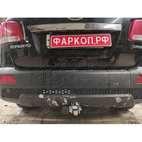H069A GALIA Полностью оцинкованный фаркоп на Hyundai Santa Fe 2006-2012, Kia Sorento 2009-2012. Тип шара: A. Подрезка бампера. Нагрузки: 2500/100 кг, масса фаркопа 19,02 кг