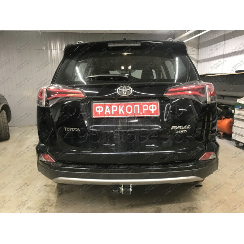 T061C GALIA Полностью оцинкованный фаркоп на Toyota RAV4 2013-2019. Тип шара: C (горизонтальный съемный). Минимальная подрезка бампера. Нагрузки: 2000/90 кг, масса фаркопа 24,47 кг
