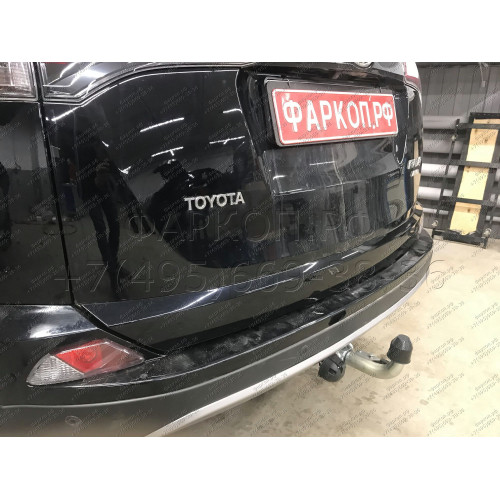 T061C GALIA Полностью оцинкованный фаркоп на Toyota RAV4 2013-2019. Тип шара: C (горизонтальный съемный). Минимальная подрезка бампера. Нагрузки: 2000/90 кг, масса фаркопа 24,47 кг