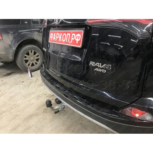 T061C GALIA Полностью оцинкованный фаркоп на Toyota RAV4 2013-2019. Тип шара: C (горизонтальный съемный). Минимальная подрезка бампера. Нагрузки: 2000/90 кг, масса фаркопа 24,47 кг