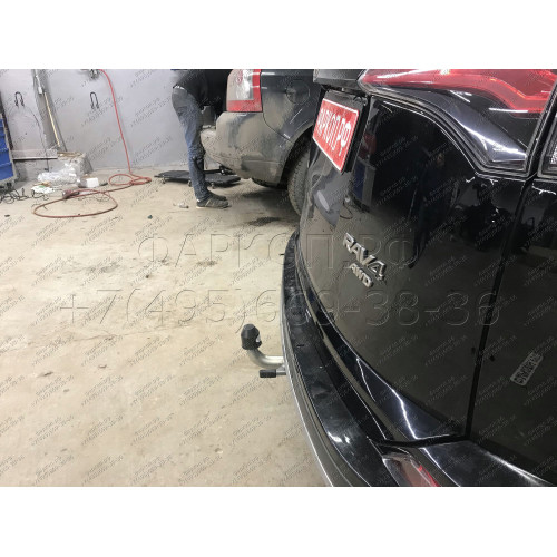 T061C GALIA Полностью оцинкованный фаркоп на Toyota RAV4 2013-2019. Тип шара: C (горизонтальный съемный). Минимальная подрезка бампера. Нагрузки: 2000/90 кг, масса фаркопа 24,47 кг