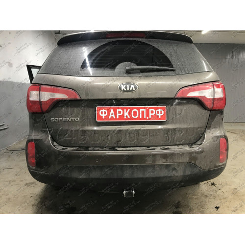 H091C GALIA Полностью оцинкованный фаркоп на Hyundai Santa Fe 2012-2018, 2018-2021, Kia Sorento 2012-2015, 2015-2020. Подрозетник убирается за бампер. Тип шара: C (горизонтальный съемный). Подрезка бампера. Нагрузки: 2600/120 кг, масса фаркопа 18,57 кг