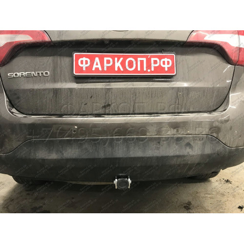 H091C GALIA Полностью оцинкованный фаркоп на Hyundai Santa Fe 2012-2018, 2018-2021, Kia Sorento 2012-2015, 2015-2020. Подрозетник убирается за бампер. Тип шара: C (горизонтальный съемный). Подрезка бампера. Нагрузки: 2600/120 кг, масса фаркопа 18,57 кг