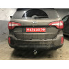 H091C GALIA Полностью оцинкованный фаркоп на Hyundai Santa Fe 2012-2018, 2018-2021, Kia Sorento 2012-2015, 2015-2020. Подрозетник убирается за бампер. Тип шара: C (горизонтальный съемный). Подрезка бампера. Нагрузки: 2600/120 кг, масса фаркопа 18,57 кг