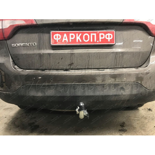 H091C GALIA Полностью оцинкованный фаркоп на Hyundai Santa Fe 2012-2018, 2018-2021, Kia Sorento 2012-2015, 2015-2020. Подрозетник убирается за бампер. Тип шара: C (горизонтальный съемный). Подрезка бампера. Нагрузки: 2600/120 кг, масса фаркопа 18,57 кг