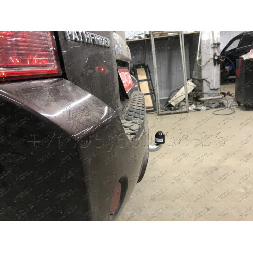 N041A GALIA Полностью оцинкованный фаркоп на Nissan Pathfinder R51 2004-2014. Подрозетник убирается за бампер. Тип шара: A. Невидимый вырез бампера. Нагрузки: 3000/120 кг, масса фаркопа 7,12 кг