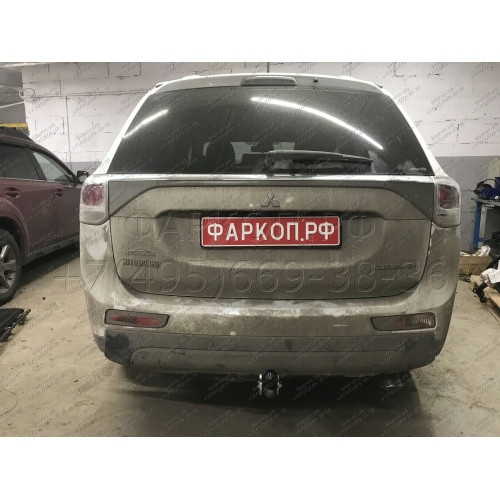 M126A GALIA Полностью оцинкованный фаркоп на Mitsubishi Outlander 2012-2019, 2019-2022. Подрозетник убирается за бампер. Тип шара: A. Подрезка бампера. Нагрузки: 2000/100 кг, масса фаркопа 21,42 кг