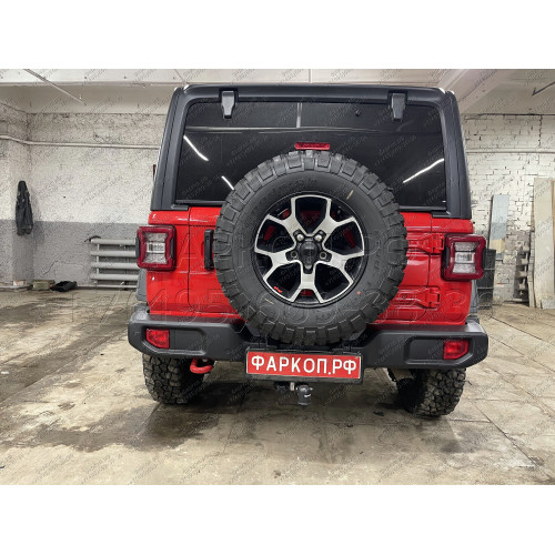 J-077 STEINHOF Фаркоп на Jeep Wrangler JL (кроме AdBlue) 2018- без снятия и подрезки бампера. Тип шара: A. Нагрузки: 3500/160 кг, масса фаркопа 8,9 кг (без электрики в комплекте)