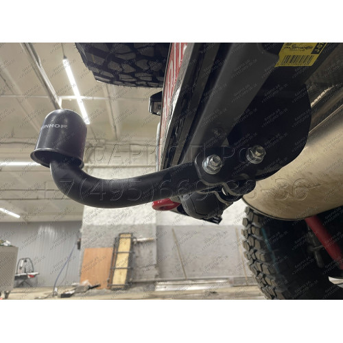 J-077 STEINHOF Фаркоп на Jeep Wrangler JL (кроме AdBlue) 2018- без снятия и подрезки бампера. Тип шара: A. Нагрузки: 3500/160 кг, масса фаркопа 8,9 кг (без электрики в комплекте)