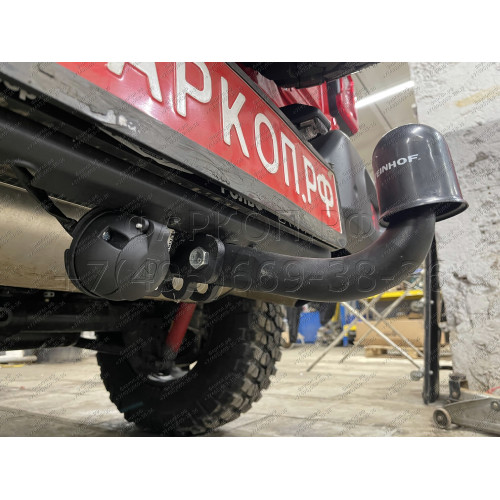 J-077 STEINHOF Фаркоп на Jeep Wrangler JL (кроме AdBlue) 2018- без снятия и подрезки бампера. Тип шара: A. Нагрузки: 3500/160 кг, масса фаркопа 8,9 кг (без электрики в комплекте)