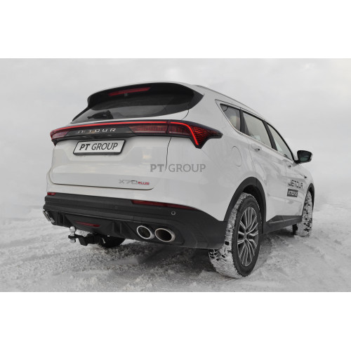 JXS-23-991122.00 PT GROUP Фаркоп на Jetour X70 Plus 2023- без подрезки бампера. Тип шара: E (легкосъемный шар под квадрат). Нагрузки: 1000/75 кг, масса фаркопа 19 кг (без электрики в комплекте)
