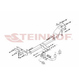 K-003 STEINHOF Фаркоп на Kia Ceed SW универсал 2007-2013 без снятия и подрезки бампера. Тип шара: A. Нагрузки: 1600/75 кг, масса фаркопа 16,3 кг (без электрики в ком