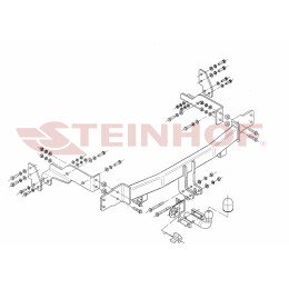 K-023 STEINHOF Фаркоп на Kia Sorento JC 2006-2009. Требуется подрезка бампера. Тип шара: A. Нагрузки: 3500/140 кг, масса фаркопа 24,6 кг (без электрики в комплекте)