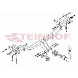 K-056 STEINHOF Фаркоп на Kia Ceed хетчбек 5 дверей (JD) 2012-2018, Hyundai i30 хетчбек 3/5 дверей 2012-2017 без снятия и подрезки бампера. Тип шара: AH (горизонтальное быс
