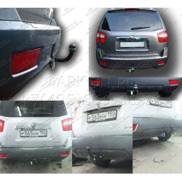K118-A Лидер-плюс ТСУ для Kia Mohave 2009-2018. Требуется подрезка бампера. Нагрузки: 1500/75 кг, масса фаркопа 18,56 кг (без электрики в комплекте)