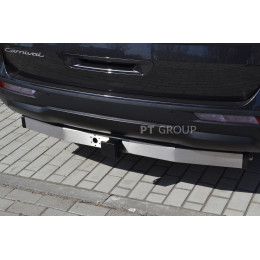 KCA-20-991124.00 PT GROUP Фаркоп с нержавеющей накладкой на Kia Carnival 2020- без подрезки бампера. Тип шара: E (легкосъемный шар под квадрат). Нагрузки: 2100/100 кг