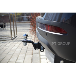 KCA-20-991124.00 PT GROUP Фаркоп с нержавеющей накладкой на Kia Carnival 2020- без подрезки бампера. Тип шара: E (легкосъемный шар под квадрат). Нагрузки: 2100/100 кг