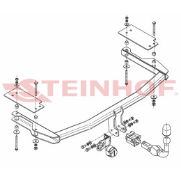 M-021 STEINHOF Фаркоп на Mazda 6 хетчбек 5 дверей 01/2003-01/2008. Требуется подрезка бампера. Тип шара: AH (горизонтальное быстросъемное крепление шара на кл