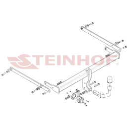 M-059 STEINHOF Фаркоп на Mazda 3 хетчбек 5 дверей 2019- без подрезки бампера. Тип шара: A. Нагрузки: 1900/90 кг, масса фаркопа 18,5 кг (без электрики в комплекте)