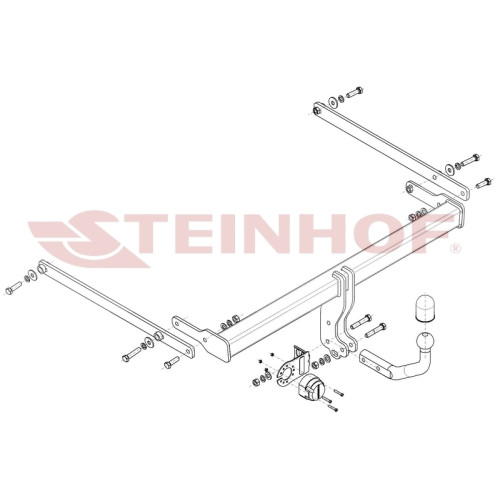 M-059 STEINHOF Фаркоп на Mazda 3 хетчбек 5 дверей 2019- без подрезки бампера. Тип шара: A. Нагрузки: 1900/90 кг, масса фаркопа 18,5 кг (без электрики в комплекте)