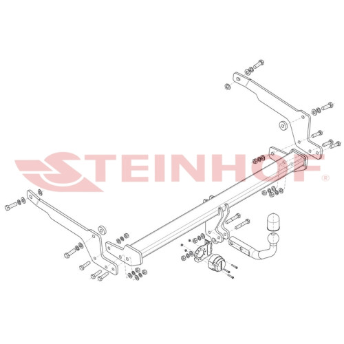 M-068 STEINHOF Фаркоп на Mazda CX-60 2022- без подрезки бампера. Тип шара: A. Нагрузки: 2500/120 кг (без электрики в комплекте)