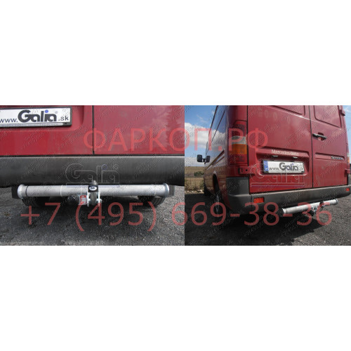 M034A GALIA Полностью оцинкованный фаркоп на Mercedes Sprinter Classic 2013-2020, Mercedes Sprinter 1995-2006, Volkswagen LT 1995-2006. Особенности: Колесная база 3550 (средняя база) и 4025 (длинная база), без ступеньки. Тип шара: A. Установка без снятия 