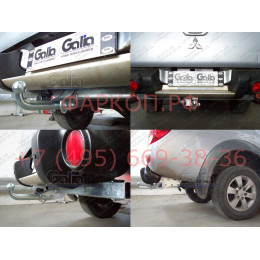 M120A GALIA Полностью оцинкованный фаркоп на Mitsubishi L200 1996-2006, 2006-2015, 2015-2023, FIAT Fullback 2016-2019. Тип шара: A. Без выреза бампера. Нагрузки: 3100/125 кг, масса фар