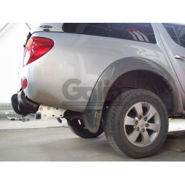 M120A GALIA Полностью оцинкованный фаркоп на Mitsubishi L200 1996-2006, 2006-2015, 2015-2023, FIAT Fullback 2016-2019. Тип шара: A. Без выреза бампера. Нагрузки: 3100/125 кг, масса фар