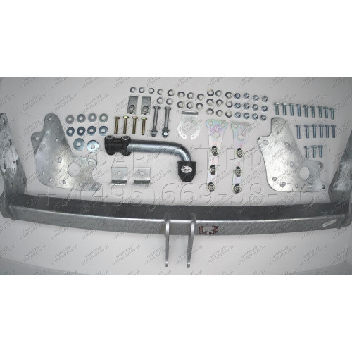 M120A GALIA Полностью оцинкованный фаркоп на Mitsubishi L200 1996-2006, 2006-2015, 2015-2023, FIAT Fullback 2016-2019. Тип шара: A. Без выреза бампера. Нагрузки: 3100/125 кг, масса фаркопа 28,25 кг