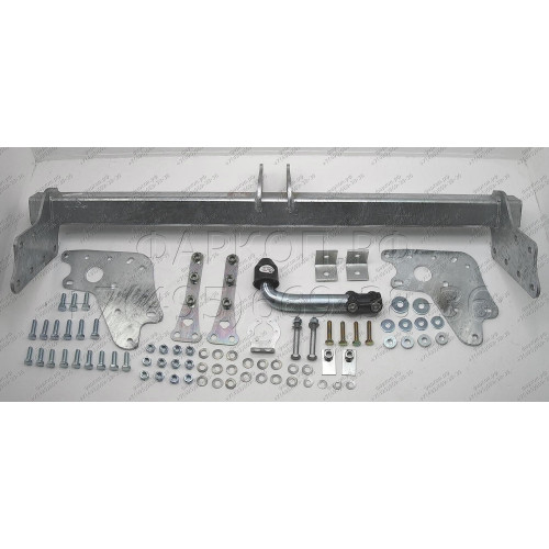 M120A GALIA Полностью оцинкованный фаркоп на Mitsubishi L200 1996-2006, 2006-2015, 2015-2023, FIAT Fullback 2016-2019. Тип шара: A. Без выреза бампера. Нагрузки: 3100/125 кг, масса фаркопа 28,25 кг