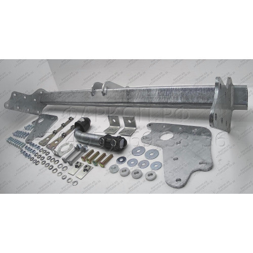 M120A GALIA Полностью оцинкованный фаркоп на Mitsubishi L200 1996-2006, 2006-2015, 2015-2023, FIAT Fullback 2016-2019. Тип шара: A. Без выреза бампера. Нагрузки: 3100/125 кг, масса фаркопа 28,25 кг